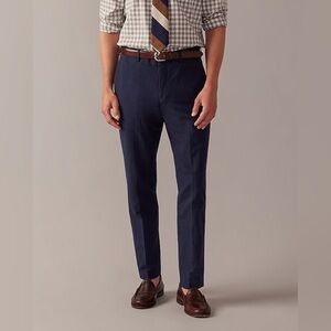 J Crew Ludlow Slim-fit unstructured suit pant in Irish cotton-linen blend AU429